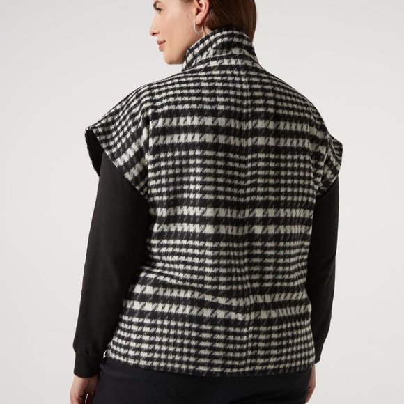 Cape à motif pied-de-poule, mélange de laine - Picture 4 of 5